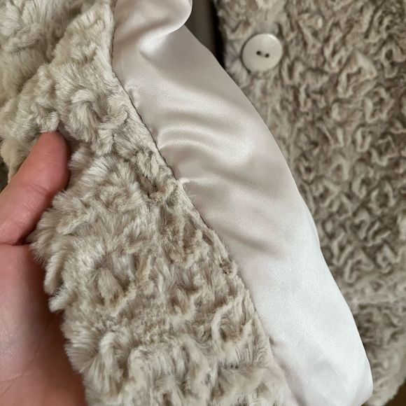 KENNETH COLE ||NWT Womans gorgeous cheetah warm long tan cream one button jacket - Picture 5 of 8